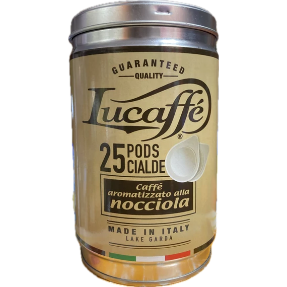 Nocciola 100% arabica kávé mogyorós ízű - Lucaffé ESE pod kávépárna - 25 db fémdobozban