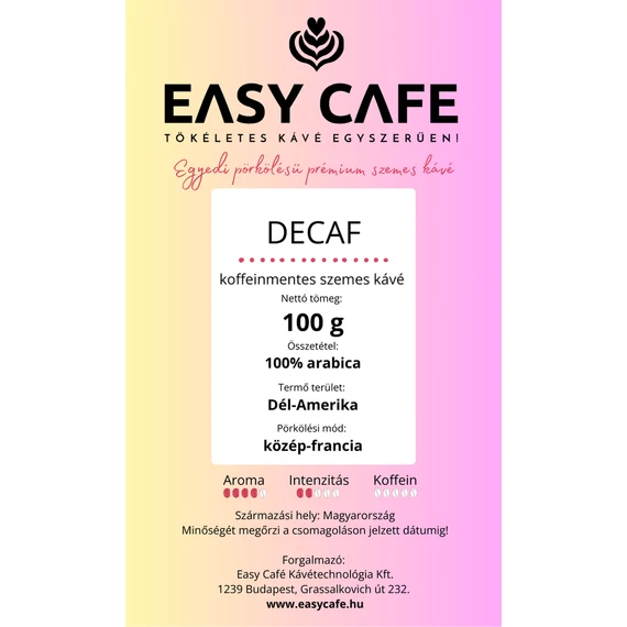 Easy Café prémium szemes kávé Decaf