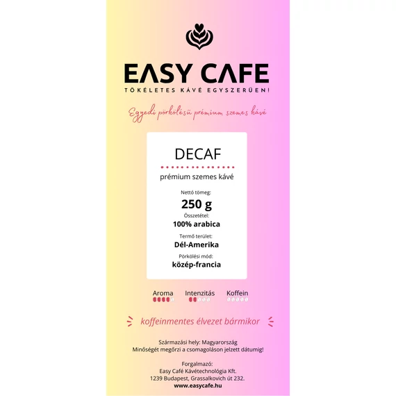 Easy Café prémium szemes kávé Decaf